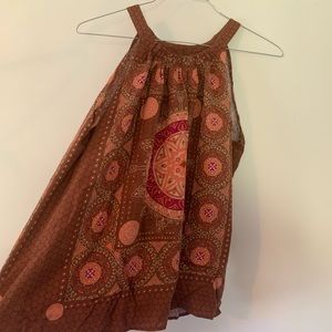 Bohemian Patterned Light Flowing Tank Top